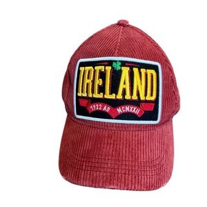 Fox Original Hat Ireland Corduroy Red 1922 AD MCMXXII  One Size Adjustable